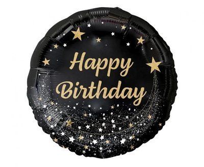 Cerc Happy Birthday Negru 7654323456798 foto
