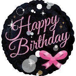 Cerc Happy Birthday negru cu fundita ID999MARKET_5394678 foto