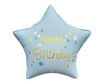 Звезда Happy Birthday  голубая  8765432456 фото